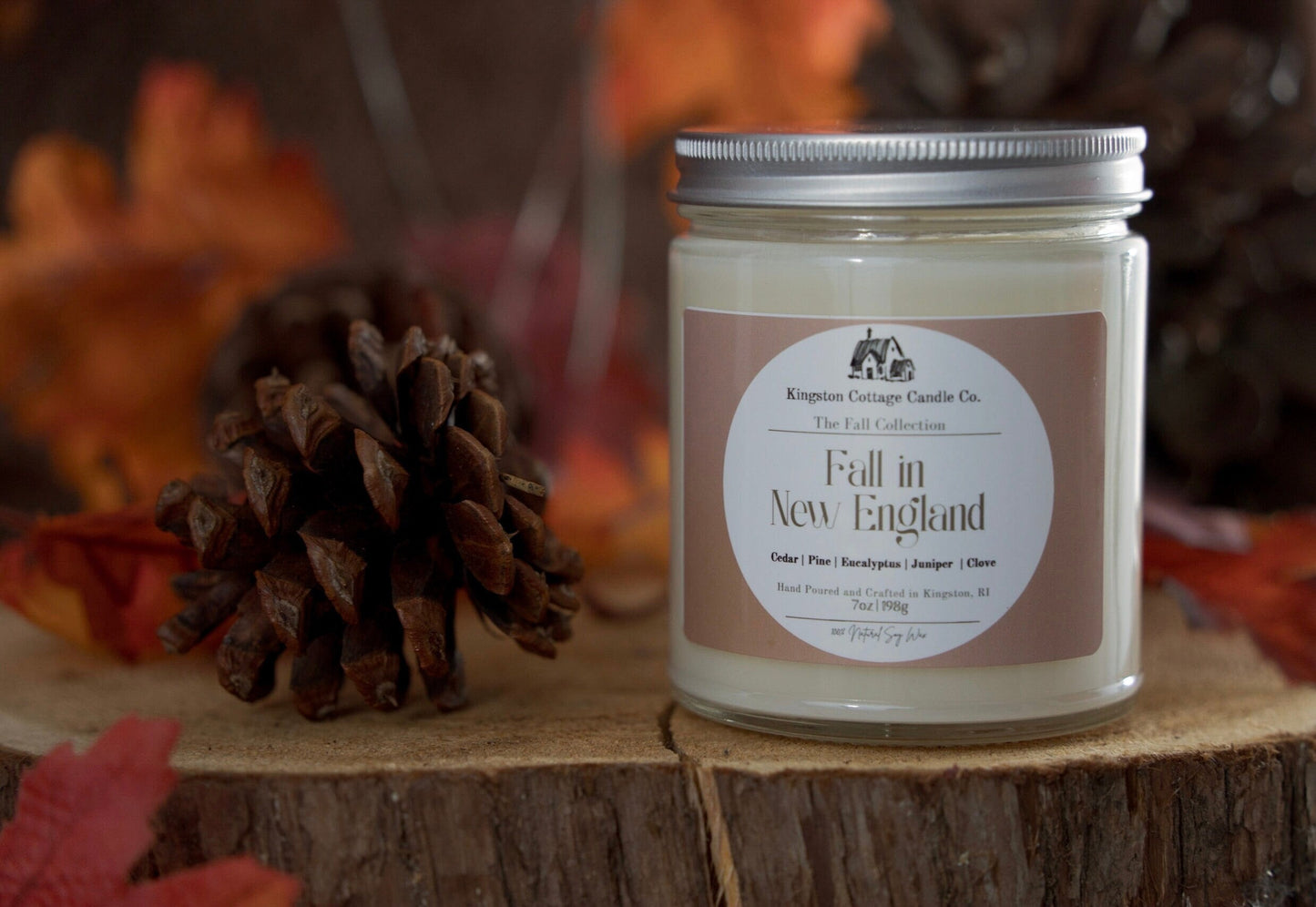 Fall in New England Candle - Handmade Scented Soy Candle, birthday, Gift For Friend Mom Dad Co-Worker, Fall, Cozy Candle, New England
