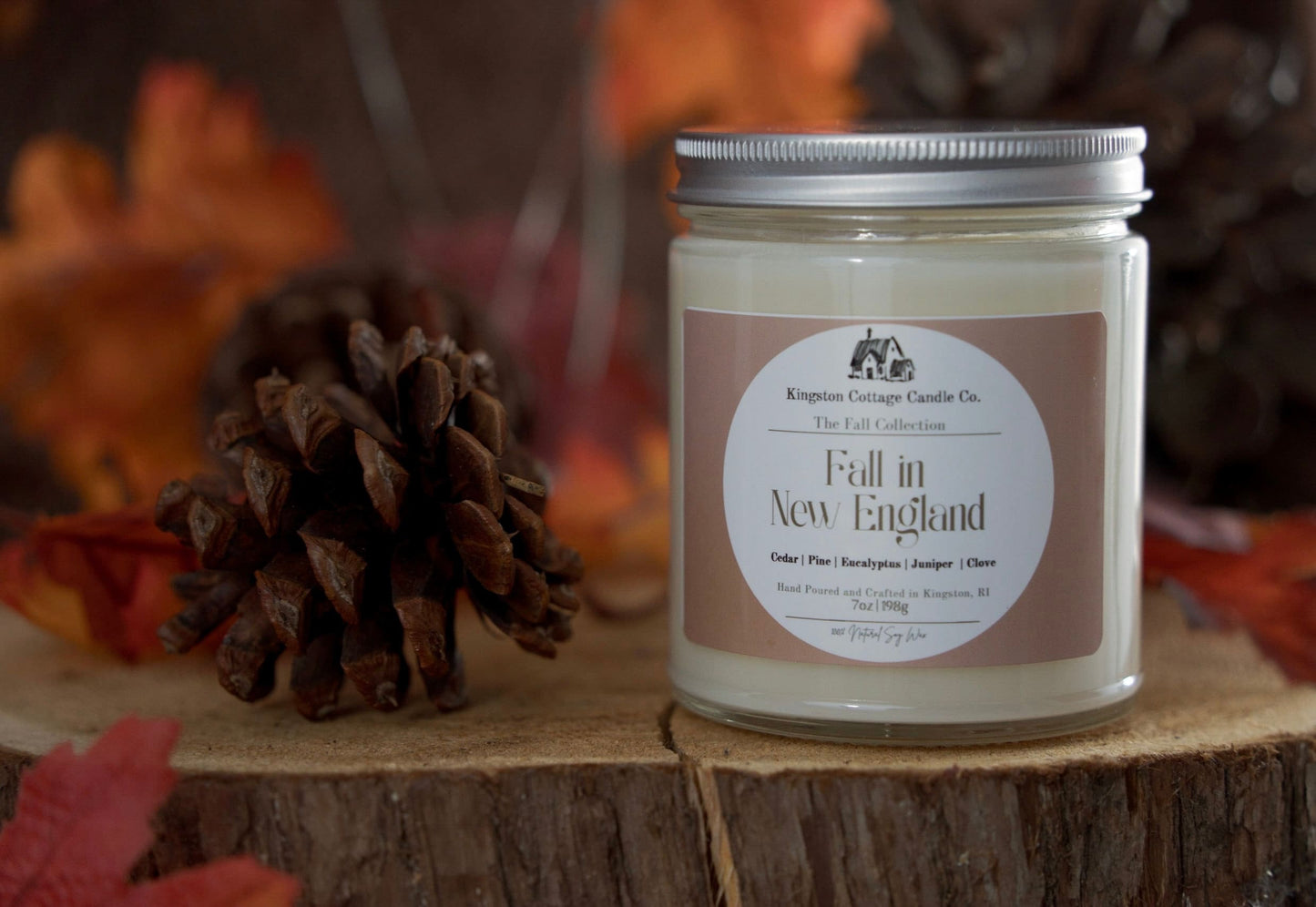 Fall in New England Candle - Handmade Scented Soy Candle, birthday, Gift For Friend Mom Dad Co-Worker, Fall, Cozy Candle, New England