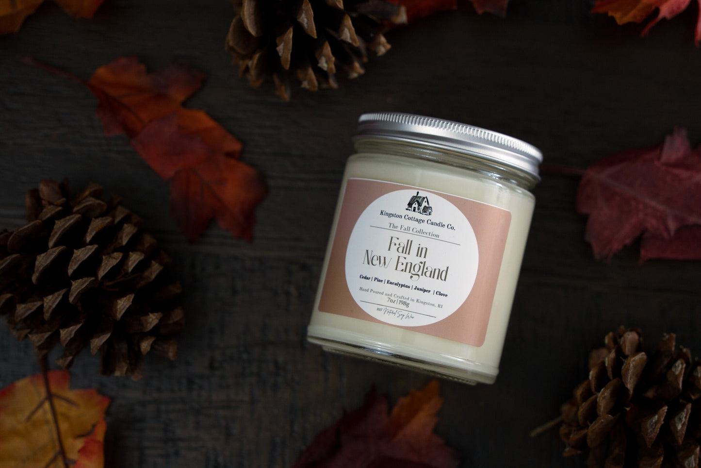 Fall in New England Candle - Handmade Scented Soy Candle, birthday, Gift For Friend Mom Dad Co-Worker, Fall, Cozy Candle, New England