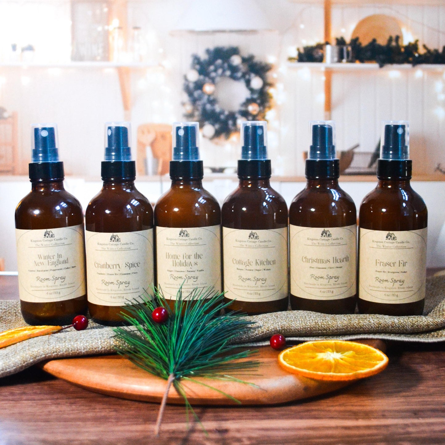 Cottage Kitchen Room Spray– Handmade Holiday Scented Freshener, Cozy Winter Aromatherapy, Gift for Friends, Mom, Dad, Co-Worker, Wife