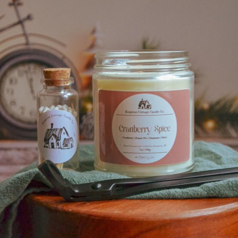 Candle Wick Trimmer and Match Jar Set | Candle Care Gift Set | Rustic Match Holder with Matches | Cozy Home Decor