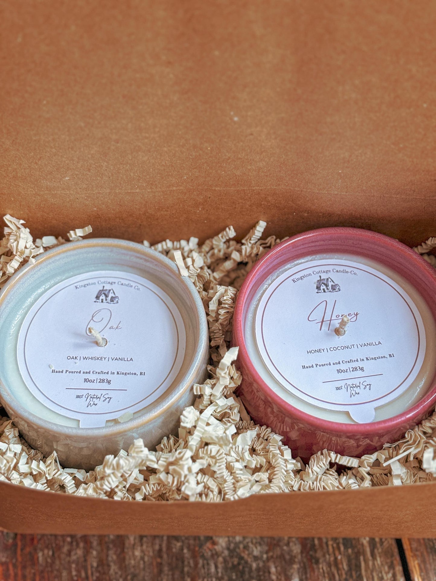 Oak and Honey Candle Set - Handmade Scented Soy Candle, Gift For Friend Mom, Co-Worker, wife, Valentine’s Day, romantic, chocolate, nontoxic