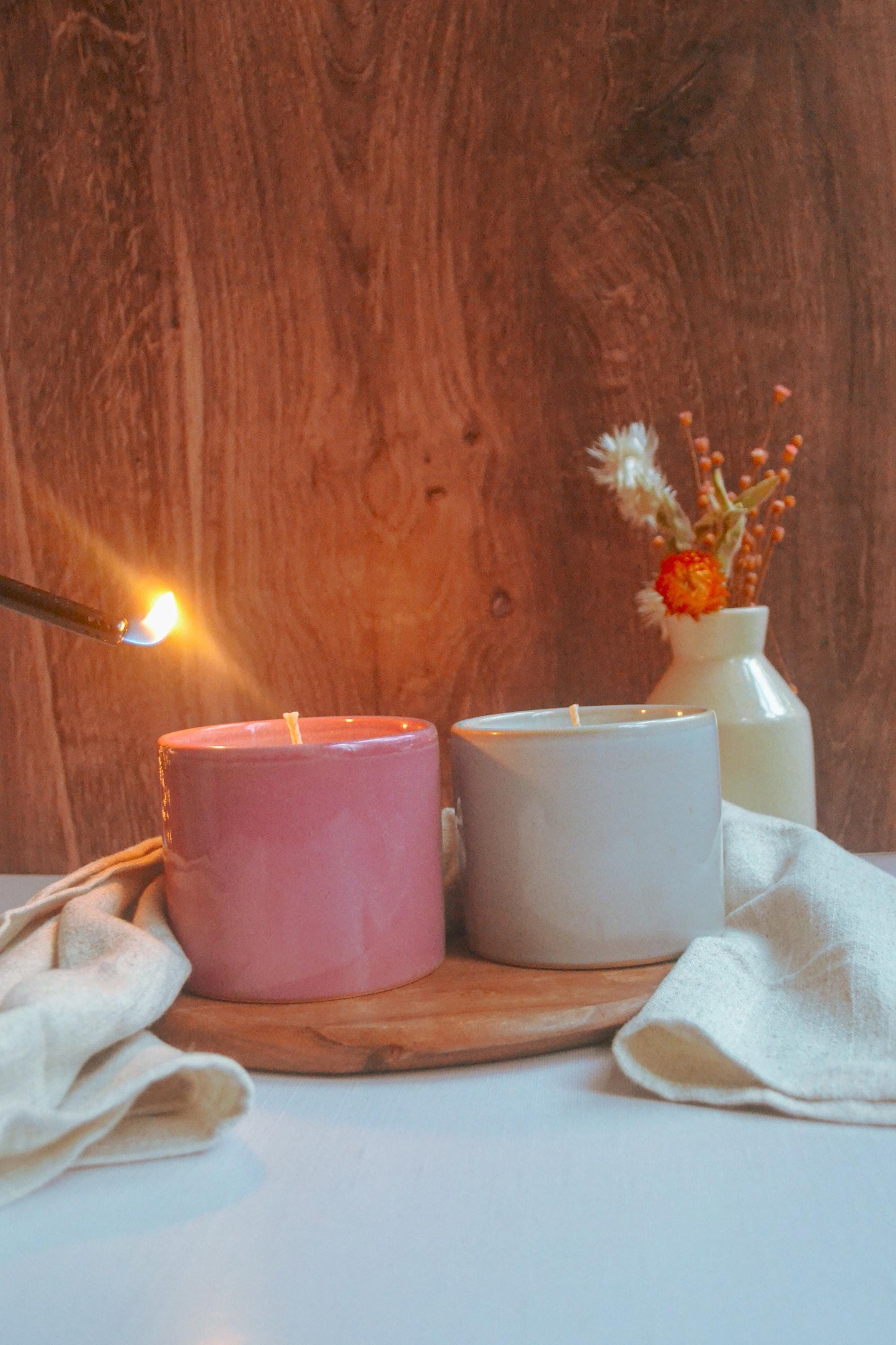 Oak and Honey Candle Set - Handmade Scented Soy Candle, Gift For Friend Mom, Co-Worker, wife, Valentine’s Day, romantic, chocolate, nontoxic