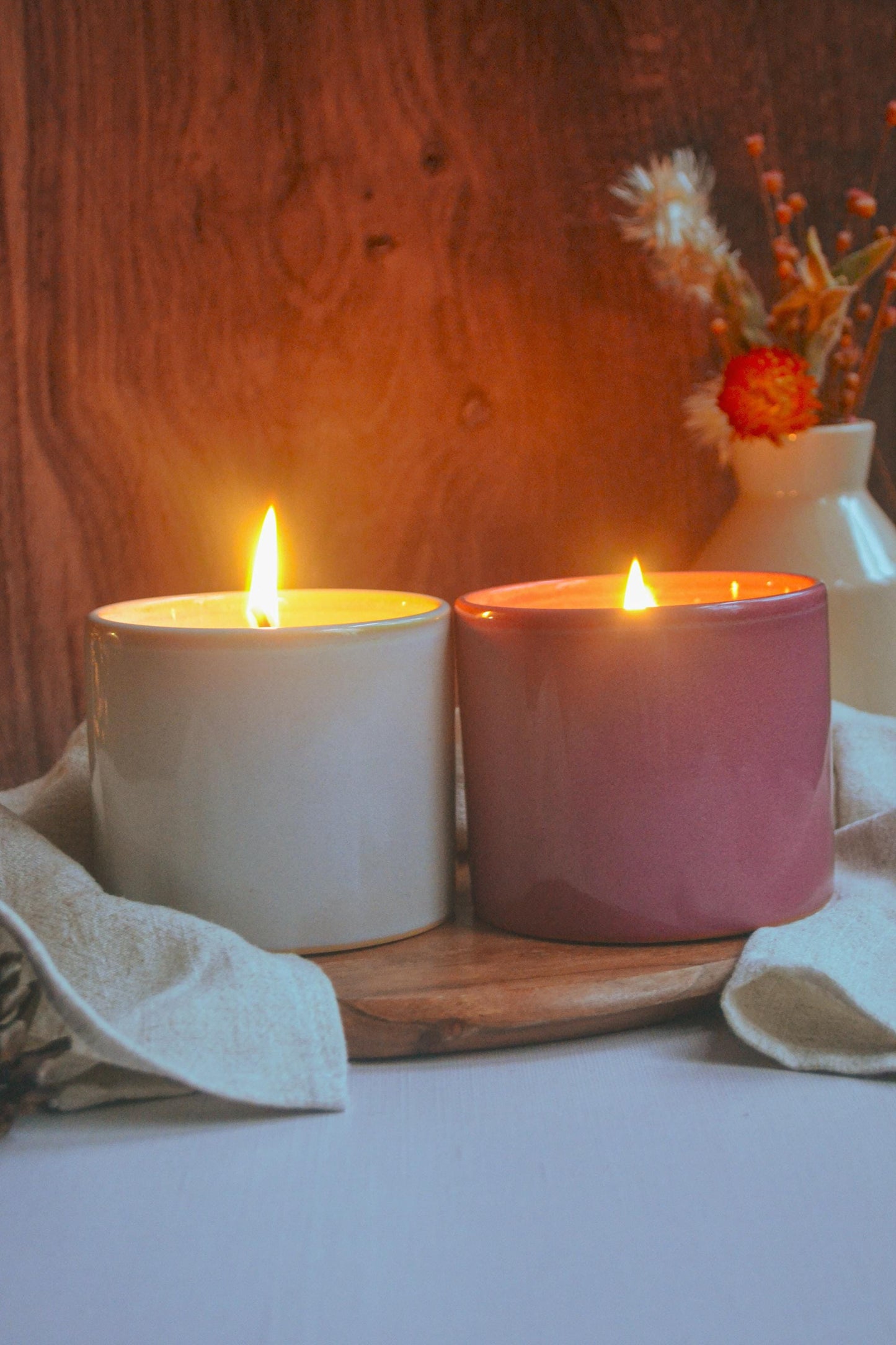 Oak and Honey Candle Set - Handmade Scented Soy Candle, Gift For Friend Mom, Co-Worker, wife, Valentine’s Day, romantic, chocolate, nontoxic