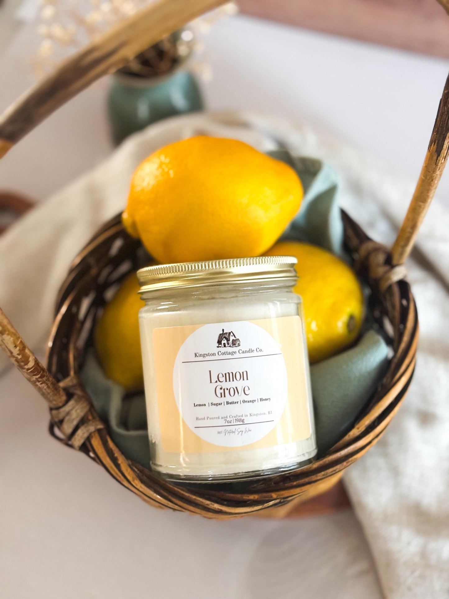 Lemon Grove Candle | Fresh Lemon and Creamy Vanilla Scent | Hand-Poured, Non-ToxicCandle for Bright and Inviting Home, gift for, Mothers Day