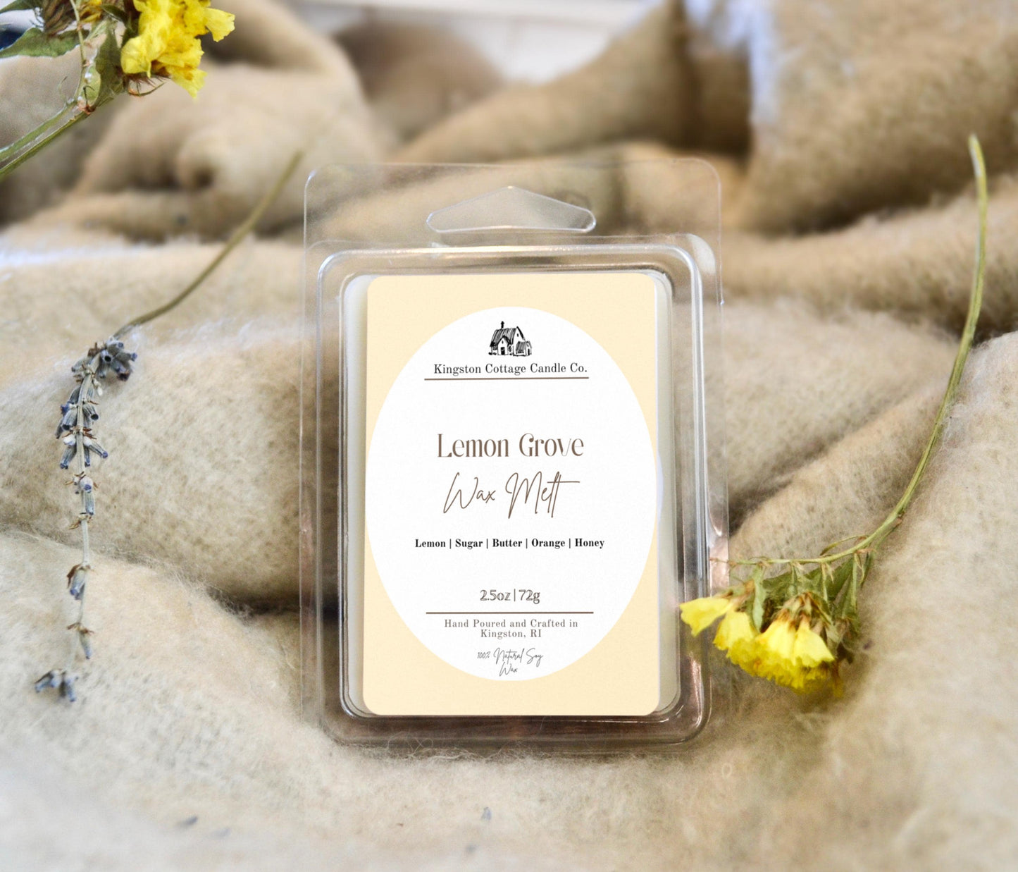 Lemon Grove - Soy Wax Melts | Fresh Lemon and Creamy Vanilla Scent | Long-Lasting, Non-Toxic, Hand-Poured Wax Melts for Home Fragrance