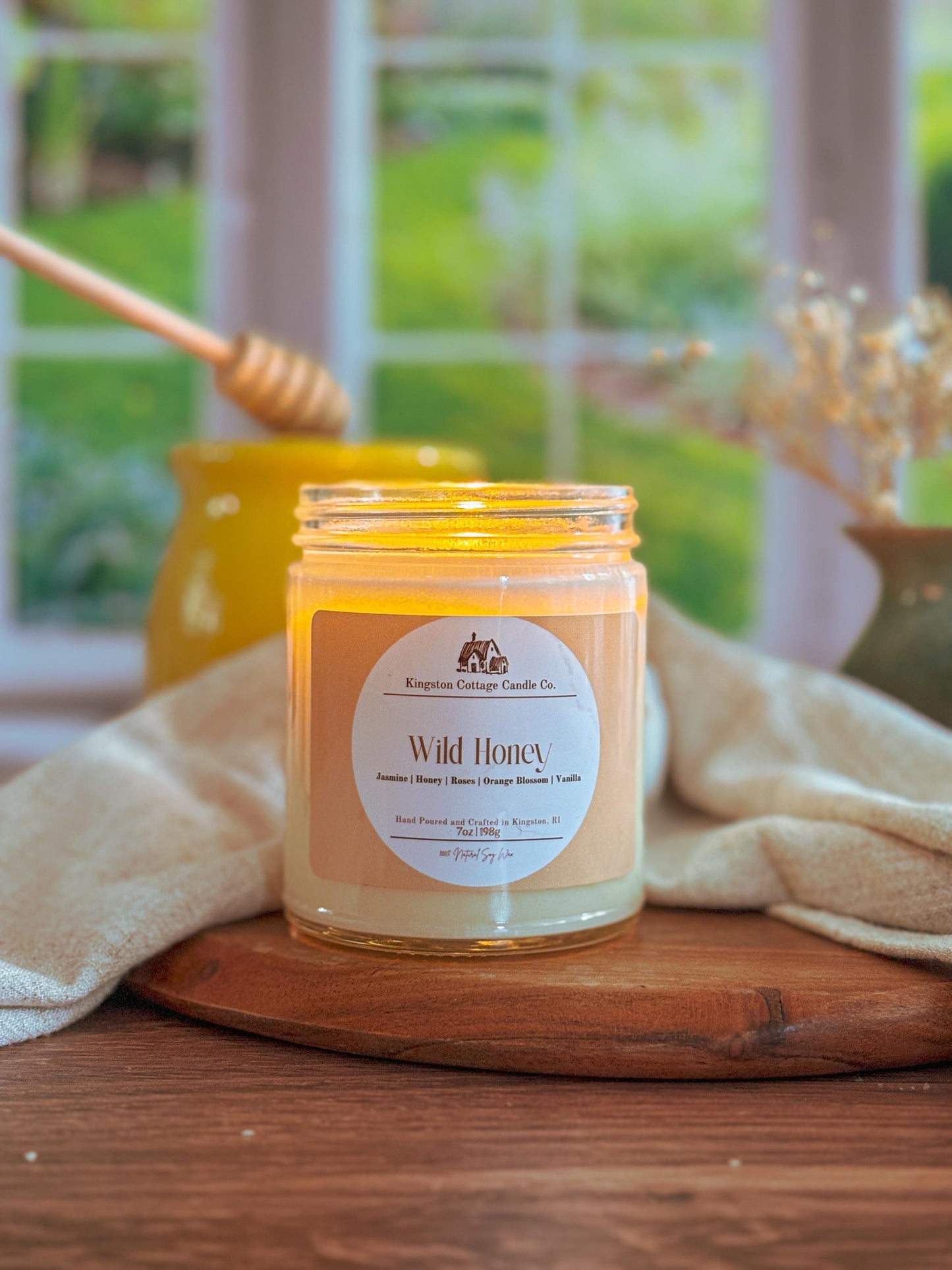 Wild Honey Candle | Honey, Jasmine, and Vanilla Scent | Hand-Poured, Clean-Burning, Non-Toxic Candle for a Cozy Home, gift for Mothers Day