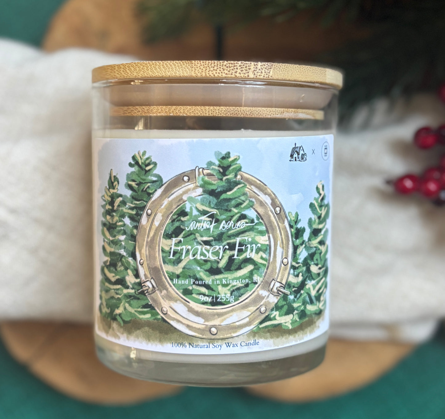 Fraser Fir 9oz Artist Series Candle- Kingston Cottage x Fleetwood Studios