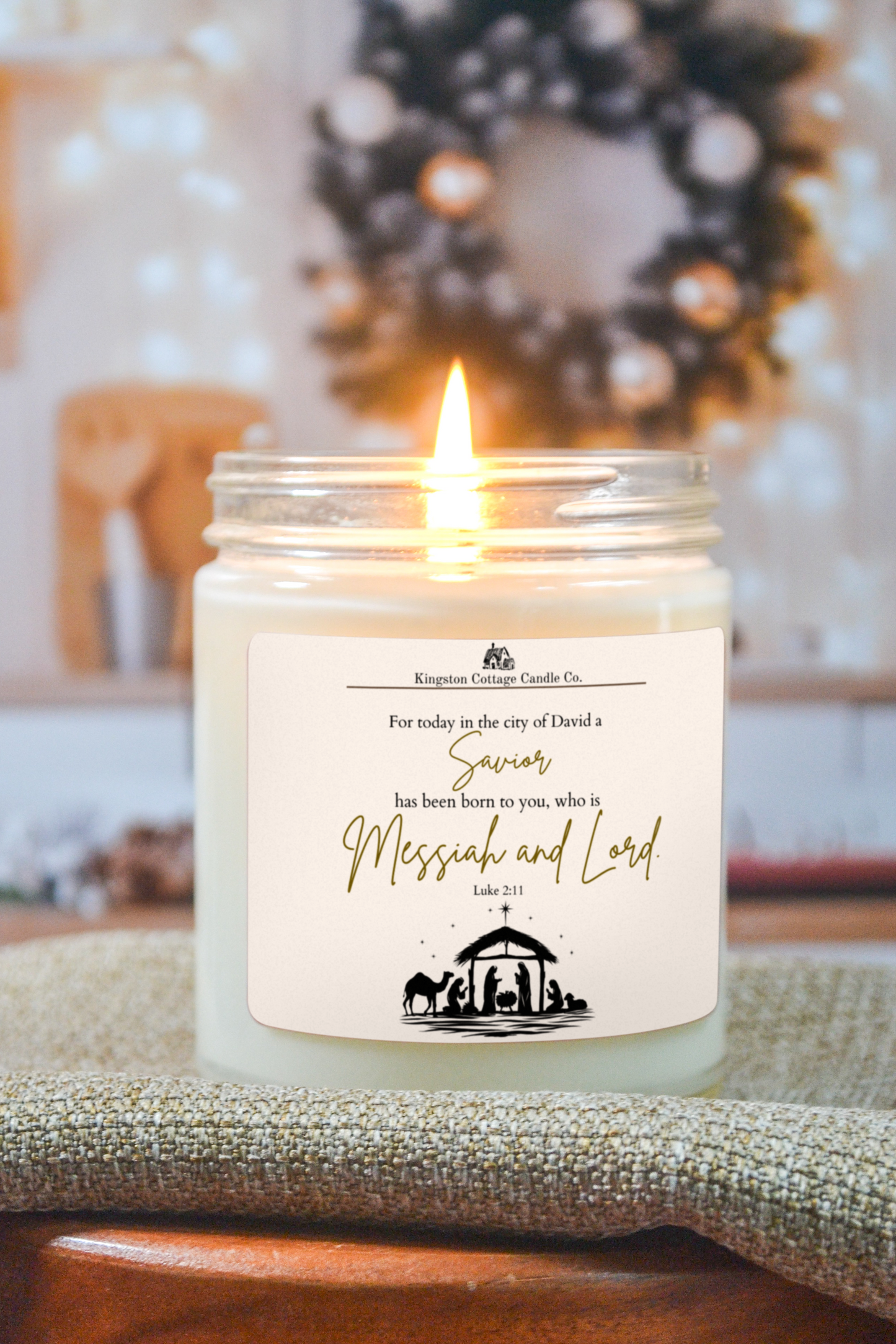 A Savior Is Born Candle