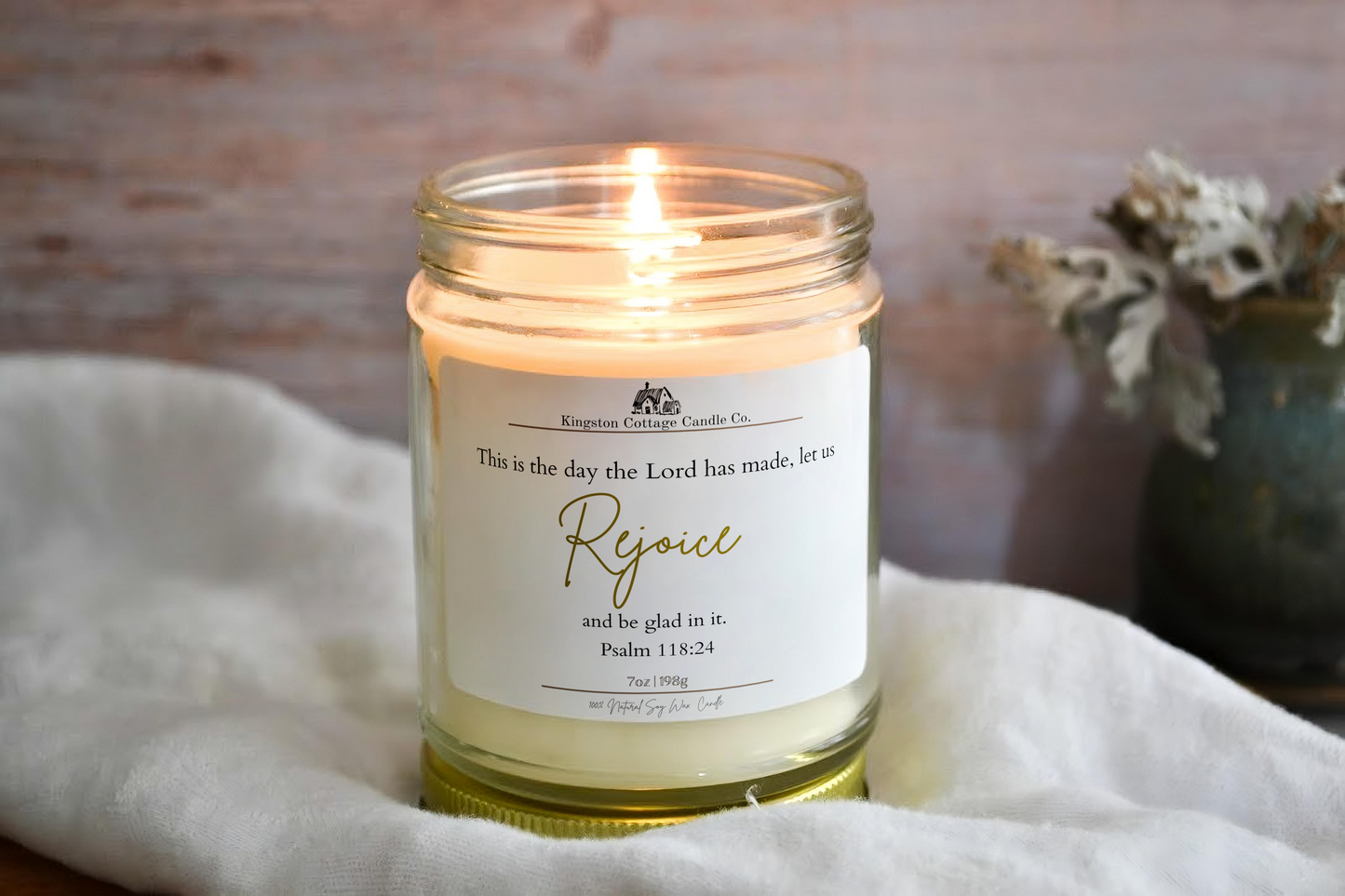 Rejoice Scripture Easter Candle | Psalm 118:24 |