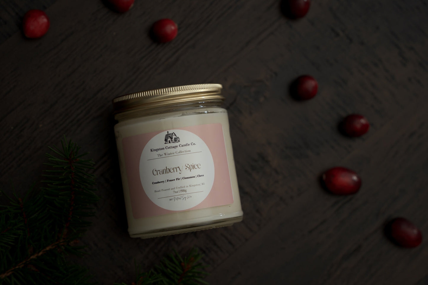 Cranberry Spice Candle - Handmade Scented Minimalist Soy Candle, Strong Scent Throw, spiced berry, Winter, Gift For Friend Mom Dad Co-Worker