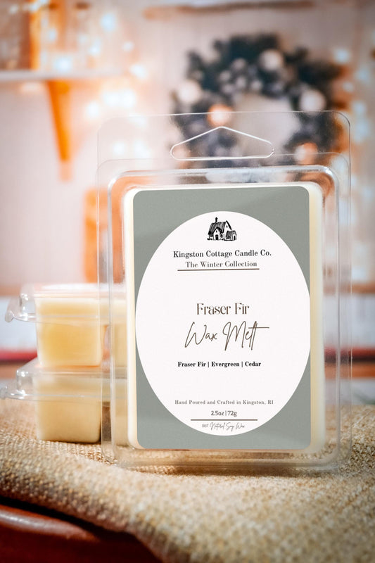 Fraser Fir Wax Melt- Handmade Scented Minimalist Soy Wax Melt, Strong Scent Throw, Christmas, Gift For Friend Mom Dad Wife Co-Worker