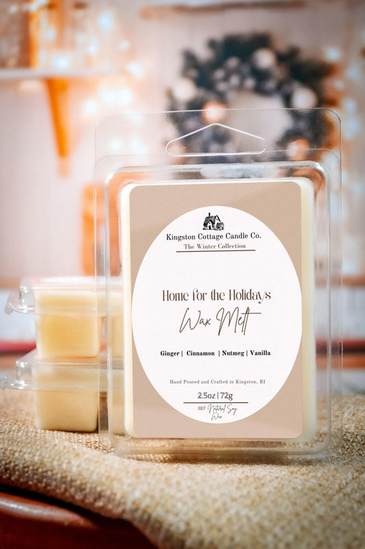 Home for the Holidays Wax Melt- Handmade Scented Soy Wax Melt, Strong Scent Throw, Christmas, Gift For Friend Mom Dad Wife Co-Worker