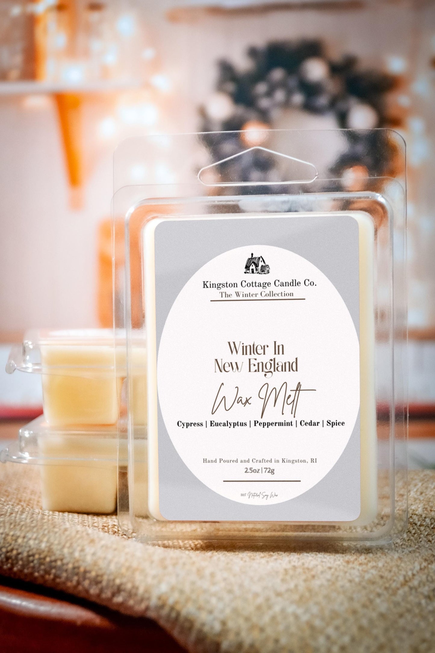 Winter in New England Wax Melt- Handmade Scented Soy Wax Melt, Strong Scent Throw, Christmas, Gift For Friend Mom Dad Wife Co-Worker