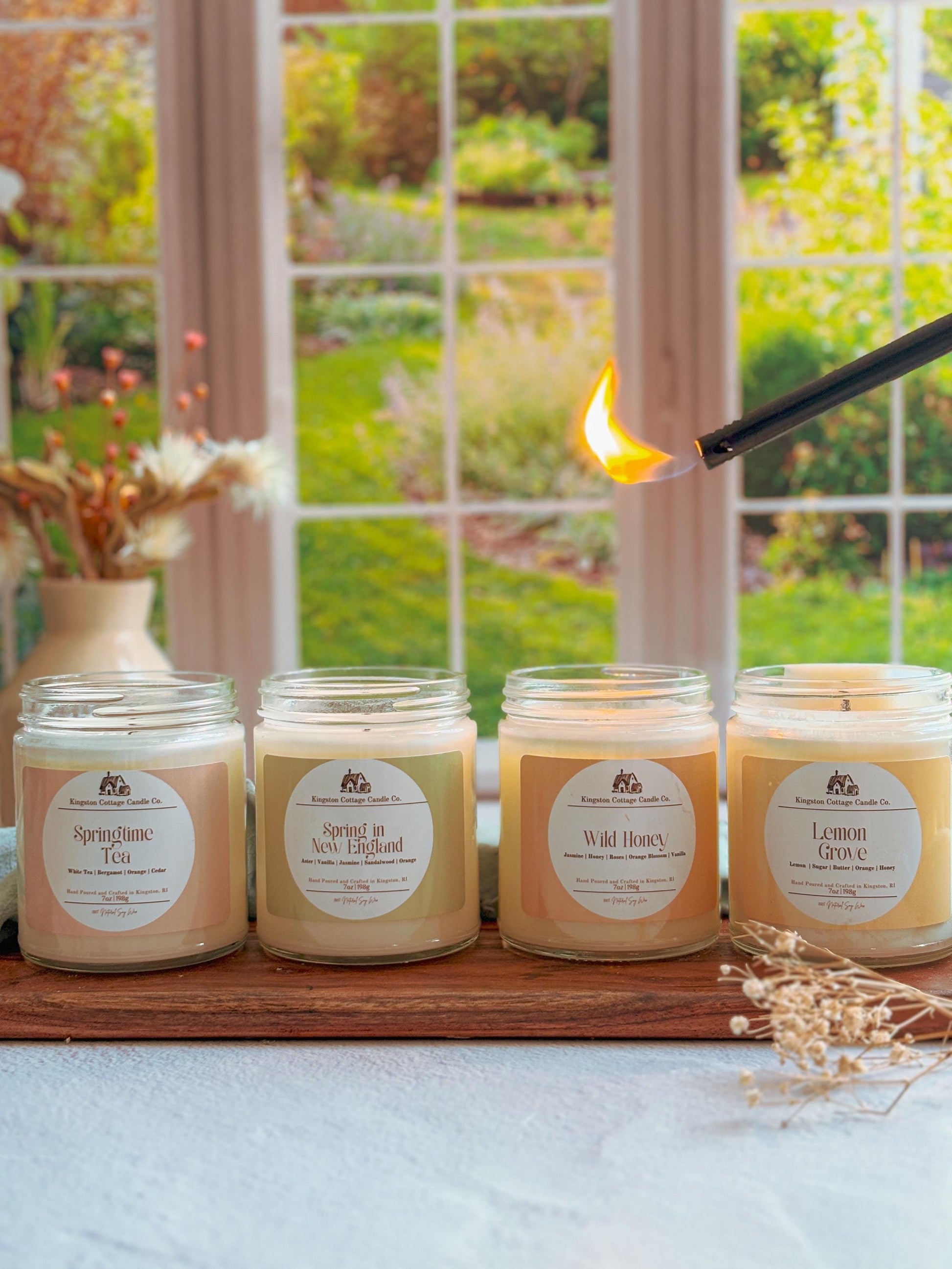 Spring in New England - 7oz Soy Candle | Fresh Orange, Jasmine, and Vanilla Scent | Hand-Poured, NonToxic Candle, gift for new england