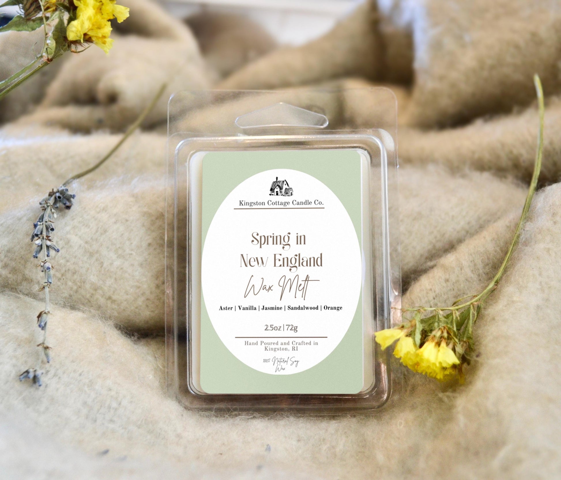Spring in New England - Soy Wax Melts | Fresh Floral and Vanilla Scent | Long-Lasting, Non-Toxic, Hand-Poured Wax Melts for Home Fragrance
